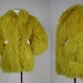 Mongolian Fur Jacket / Yellow / Chrome Yellow / Chubby Jacket / 1990's / Rave / Medium /