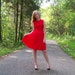 RESERVED Please Do Not Buy 50s 60s Vintage Dress Red Chiffon XS