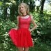 60s Mini Dress Prom Party Red Sequin Chiffon Full Skirt Small S XS 1960s Sleeveless Vintage