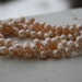 Peach Freshwater Pearl Cluster Bracelet