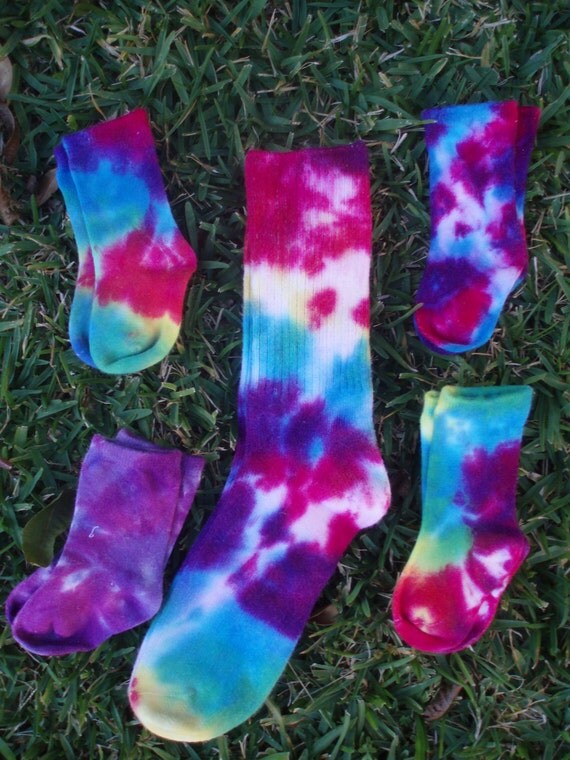 Tie Dye Bamboo/ Cotton socks Made To Order Hippie by selfex