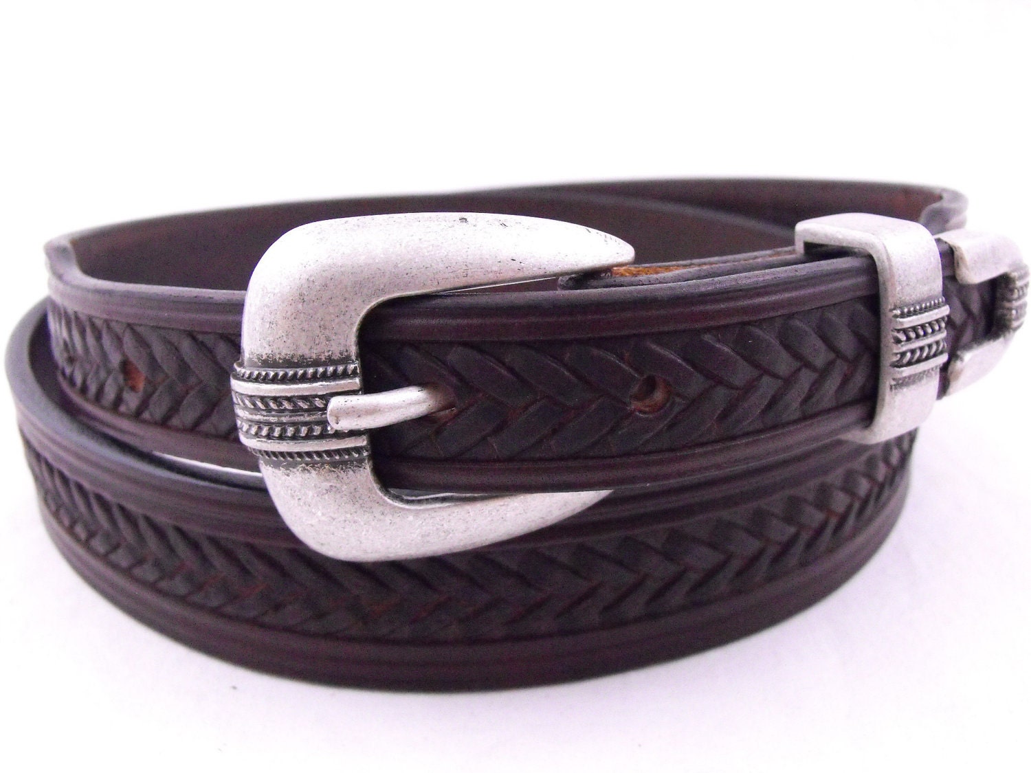 Made in USA Tapered Leather Dress Belt Sunset Harness Men