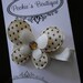 Cream and Chocolate Brown Polka Dot Butterfly Clip for Babies Infants Toddlers Girls