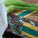 Eco Friendly Lap tray - laptop pillow - lap desk - yellow, pink and green paisley - Cork and Cotton -colorful mother's day gift