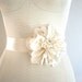 Cream Wedding Sash SWEET DAHLIA Wedding Dress Belts Large Floral