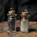 Yin and Yang Black and White Wolf Fur Spirit Glass Jar Pendants