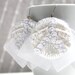 White earrings Bridal embroidered felt ribbon