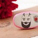 Man with Antlers Brooch Pin Deer Art - I Love You