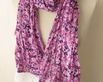 Fabric scarf Rectangle scarves Guipure Scarf ..authentic, romantic, elegant, fashion