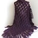 FREE SHIPPING..DARK Eggplant Purple mohair tringle shawl...teal blue shawl.fashion, necktie, shrug, wrap, stole, capelet, scarflette
