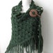 DARK GREEN Crochet shawl ..wedding bridal shawl.birthday gift mom gift xmas gift