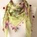 Tringle Pistachio Green -Pear Yemeni Oya Scarf .authentic, romantic, elegant, fashion,green scarves