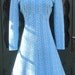 Fab Vintage 1970s Mod Polyester Snowflake Sheath Dress - Blue and White Retro Frock