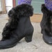Vintage 1940's Fur Trimmed High Heel Rain Boots- Sexy & Sassy Kitten Galoshes sz 9 1/2