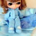 FOOTED PAJAMAS Blue Fleece PJ's for Blythe