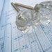 glass drawer pull, petite flower crystal drawer pull, crystal glass drawer pull