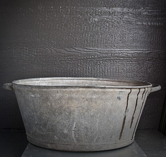 Vintage Large Galvanized Tub