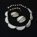 Pretty White Feathery BSK Necklace Earrings c. 1950s Summer Jewelry