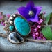 oOo FINAL CHANCE SALE oOo - The Flowering Sky - Turquoise and Merlinite Sterling Silver Ring