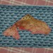 Trout Appliqued postcard