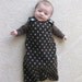 Maryjane Sleep Sack 0-6months Dark Brown with Blue Polka Dots