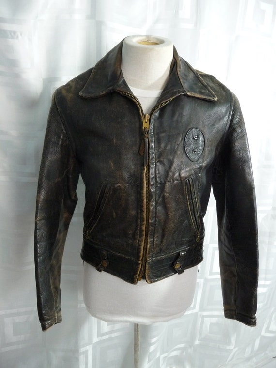 CHP California Highway Patrol Horsehide Leather Jacket Vintage