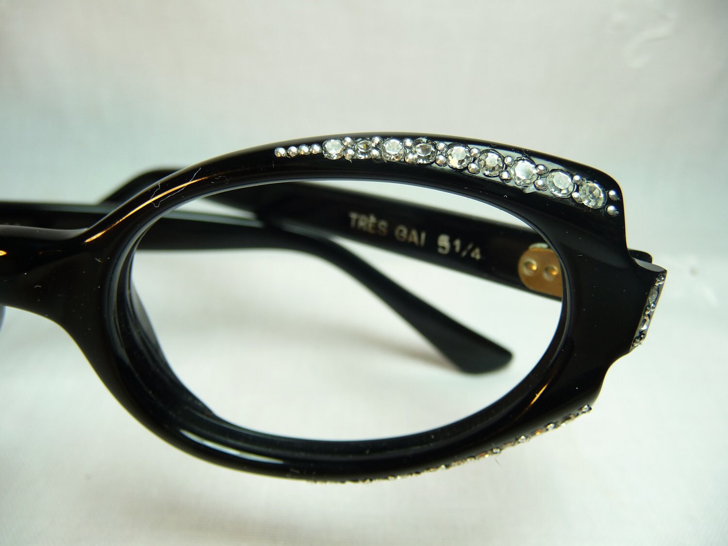 50s Deadstock Cat Eye Rhinestone Vintage France Eyeglasses