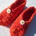 Crocheted Women Slippers in Orange, Yellow and Red - Size Large