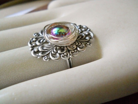 Items similar to Aurora Borealis Beauty Ring on Etsy