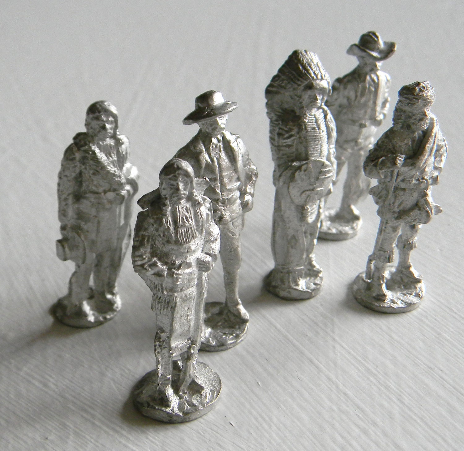 Cowboys and Indians Miniature Pewter Figurines