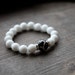 White Jade Giraffe Agate And Rhinestone Stretch Bracelet Inspired By Cousin Charlie On Gossip Girl