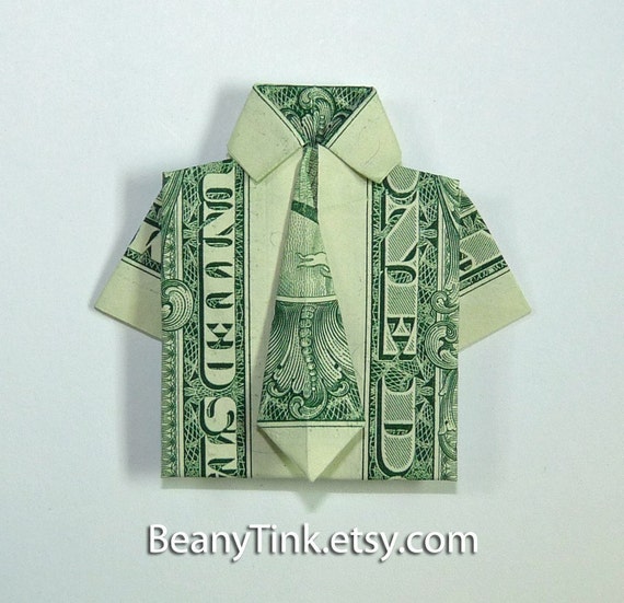 Dollar Origami Dress Shirt with Tie