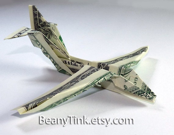 Items similar to Dollar Origami Jet Fighter B52 Stratofortress on Etsy
