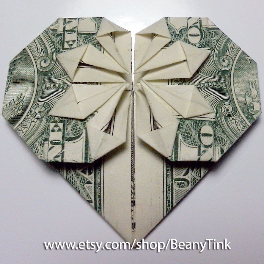 Dollar Origami coeur