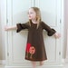 Autumn trees jersey knit dress in chocolate brown (size 12M, 18M, 2T, 3T, 4T, 5T, 6)