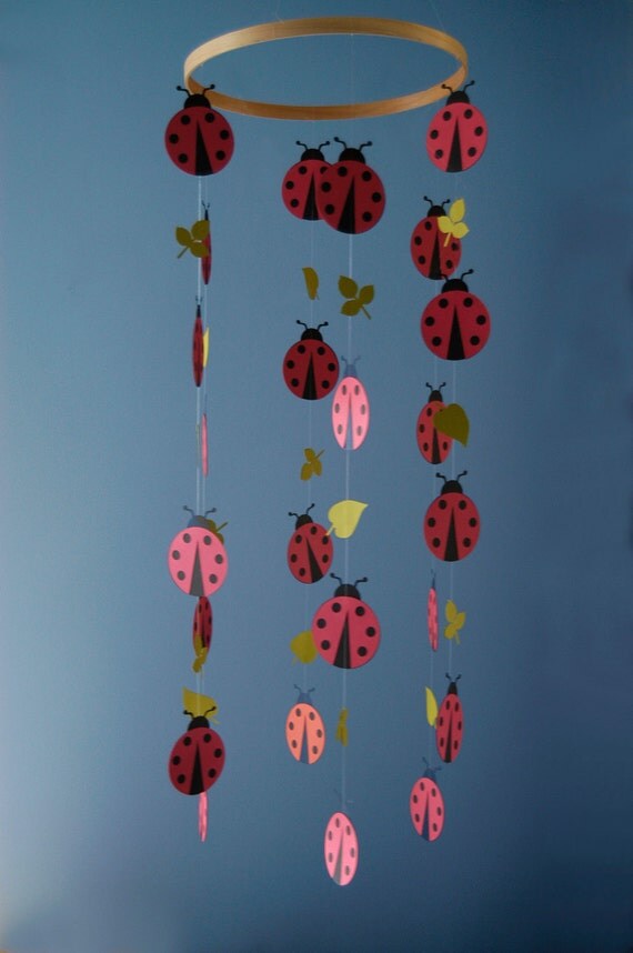 Items similar to Ladybug Mobile - Colorful mobile for Home or Nursery ...