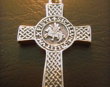 Pendentif Croix Des Templiers Avec Couronne Et Lys - Argent Sterling 925 - Marque Myringshop - Neuf Avec étiquettes