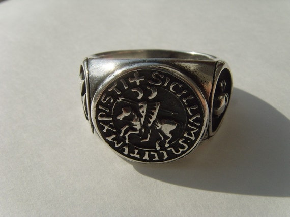 The Seal Of KNIGHTS TEMPLAR masonic solid sterling by silver999