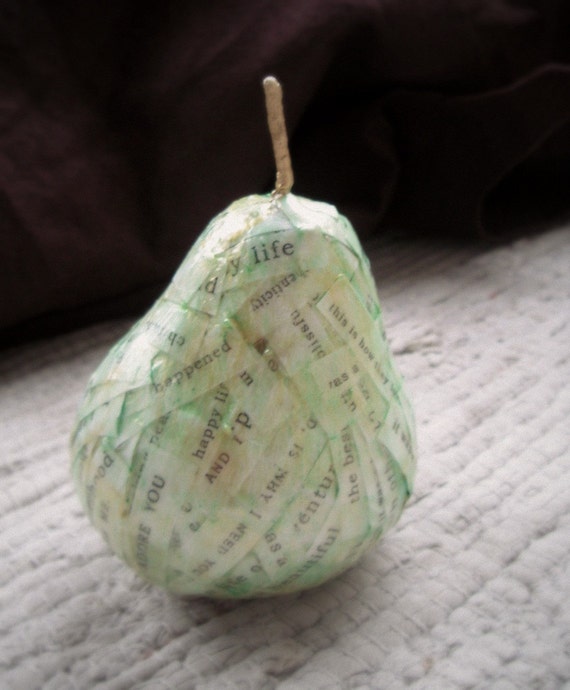 Paper Mache Pear Paperweight