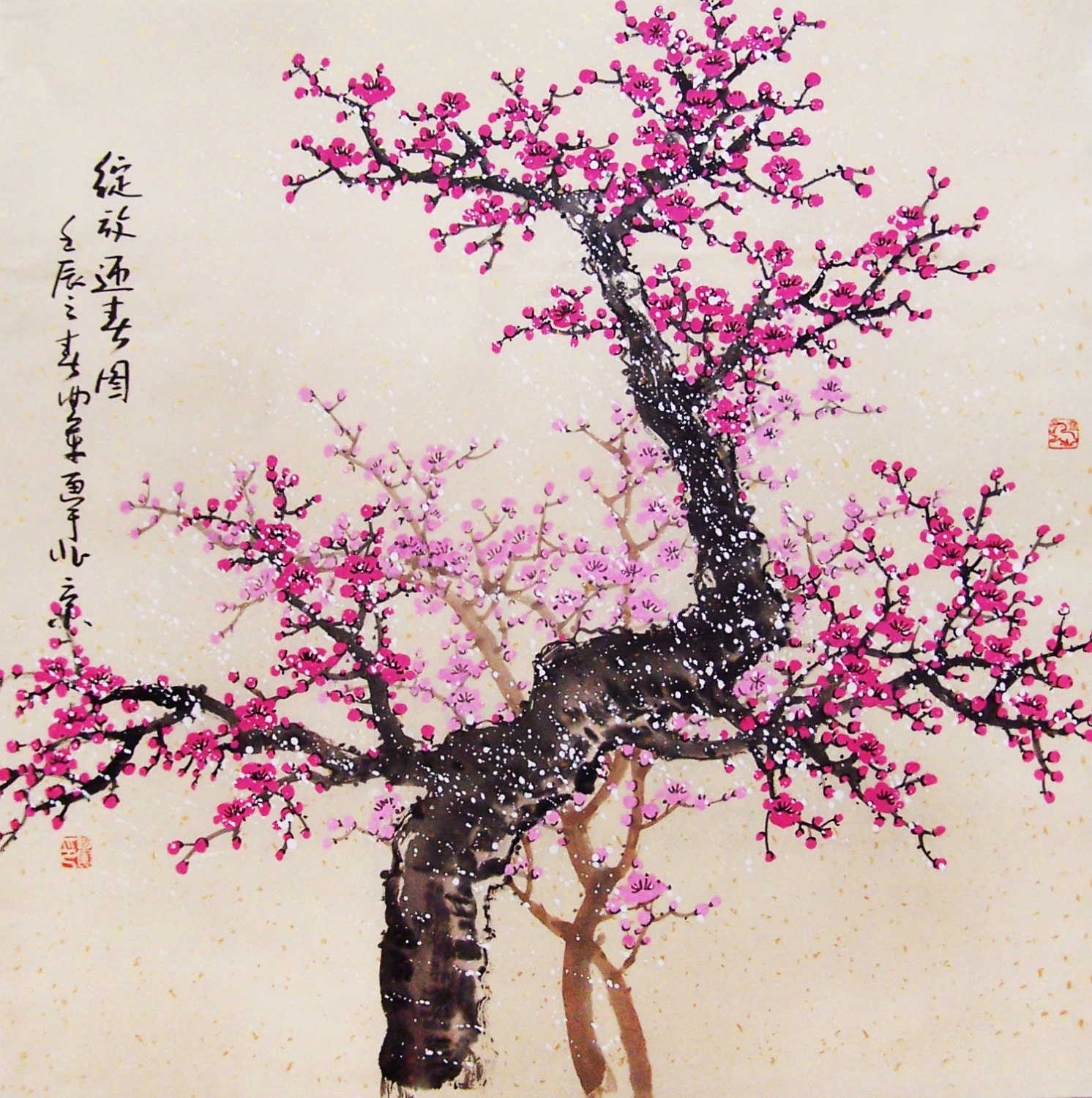 Cherry Blossom painting chinese watercolour painting original