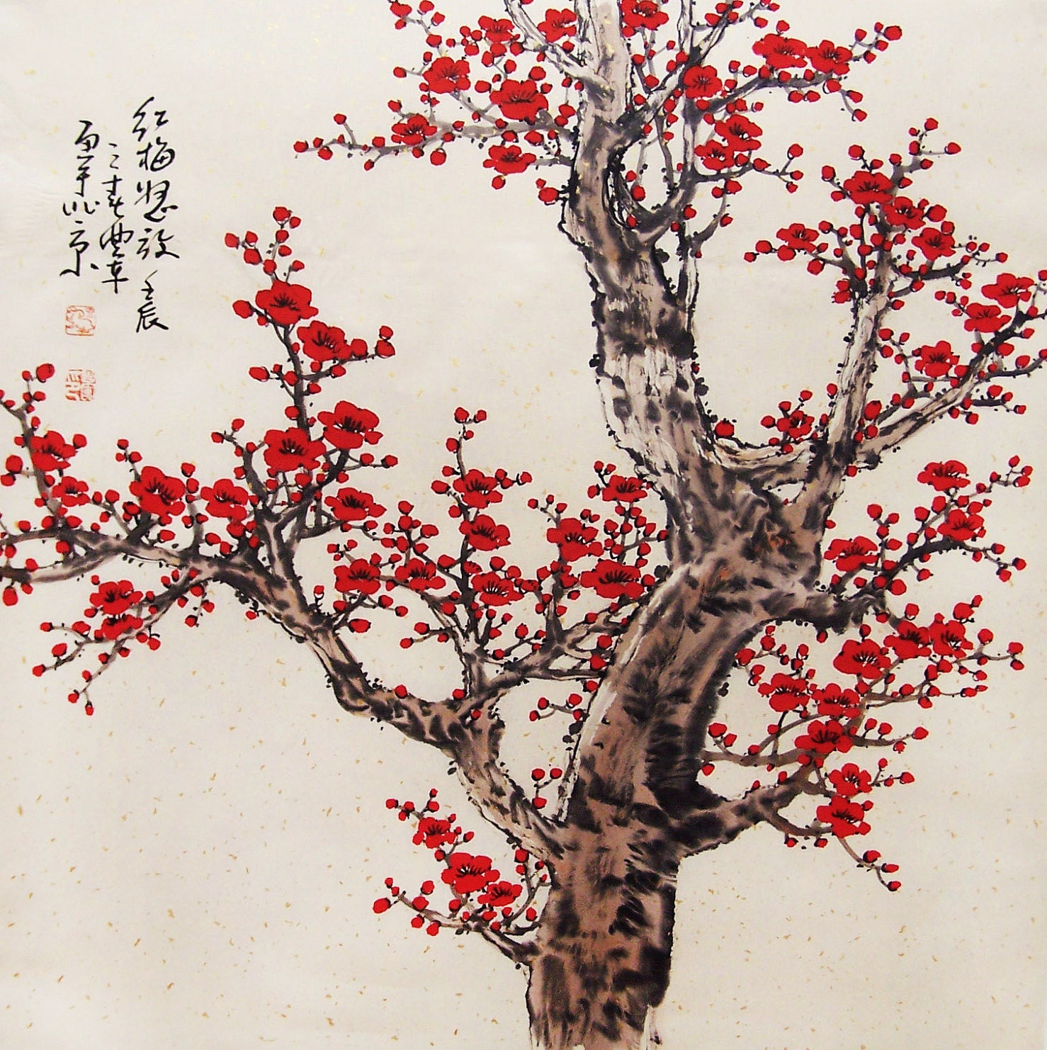 Original painting chinese art oriental artLovely cherry