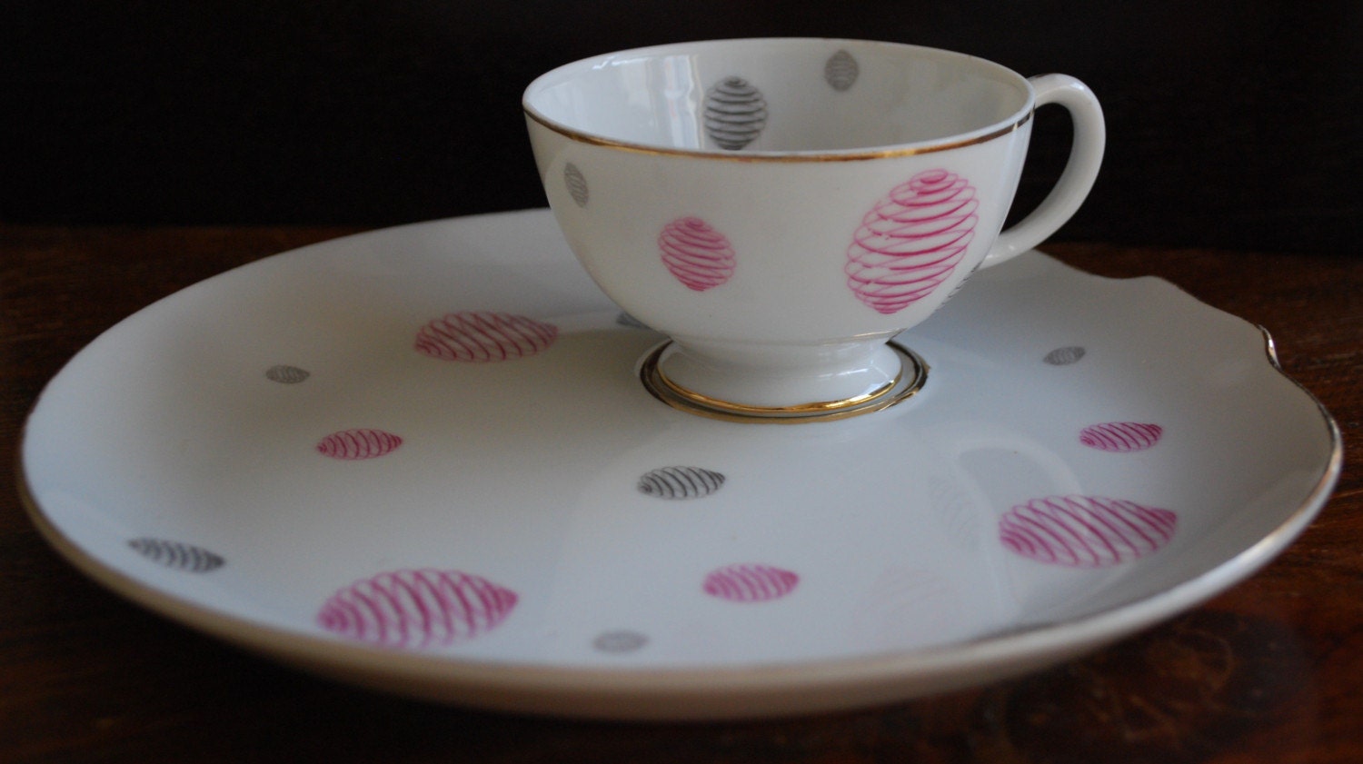 Vintage Snack Plate with Tea Cup