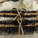 Wedding Garter Set With New Orleans Saints Colors and Silver Color Charms