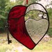 Key to my heart stained glass suncatcher panel wedding anniversary love romance