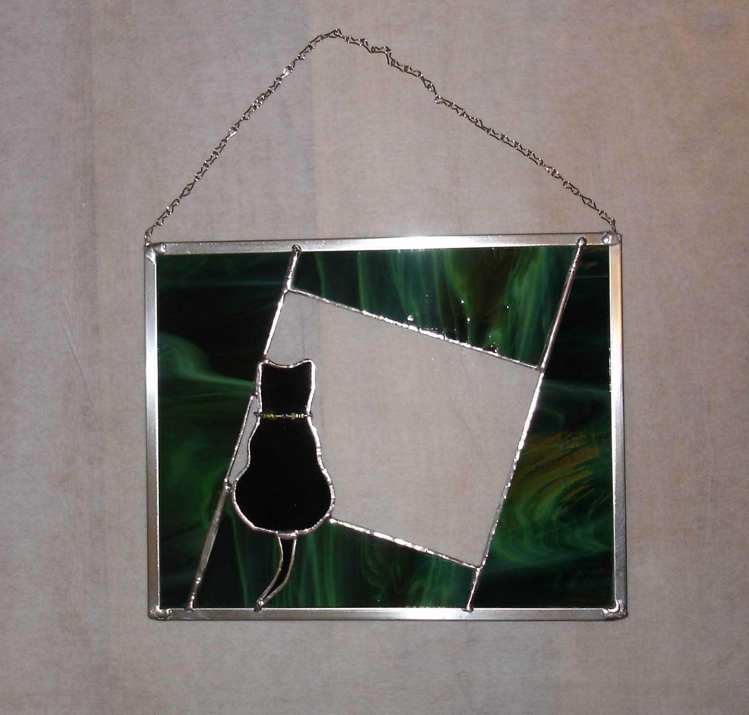 Stained Glass Cat Suncatcher Panel 5218