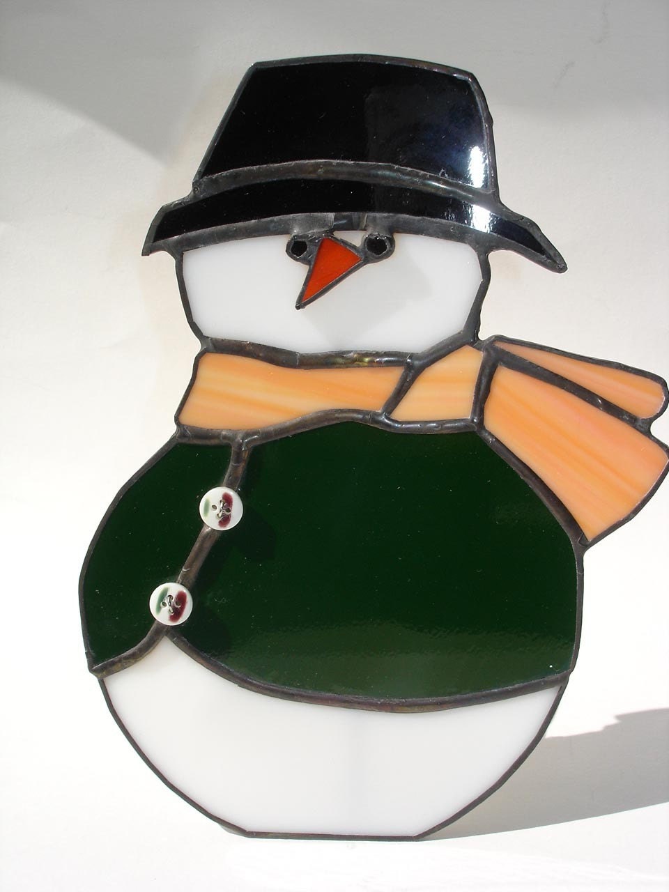 Snowman suncatcher stained glass winter home decor Snowman suncatcher stained glass winter home decor
