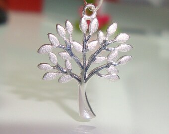 So Beautiful, 1 pc, 3D, Semi Matte 925 Sterling Silver TREE of life, Icy Matte Finished and Sandblast Leaves - Tarnish Resisstant - PC-0029
