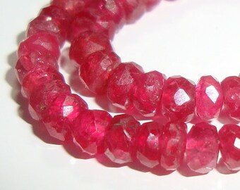 2.5-3mm, 1/4 strand, Pink Sapphire faceted Rondelle