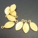 6 pcs, Handmade Findings, Great for Handmade Jewelry, 24K Gold Vermeil on 925 Sterling Silver Tiny Leaf Pendant Charm