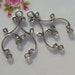 4 pcs, 23x15mm, Bali Artisan, Oxidized Sterling Silver Pretty Chandelier, Earring Findings, Pendant, Connector Link